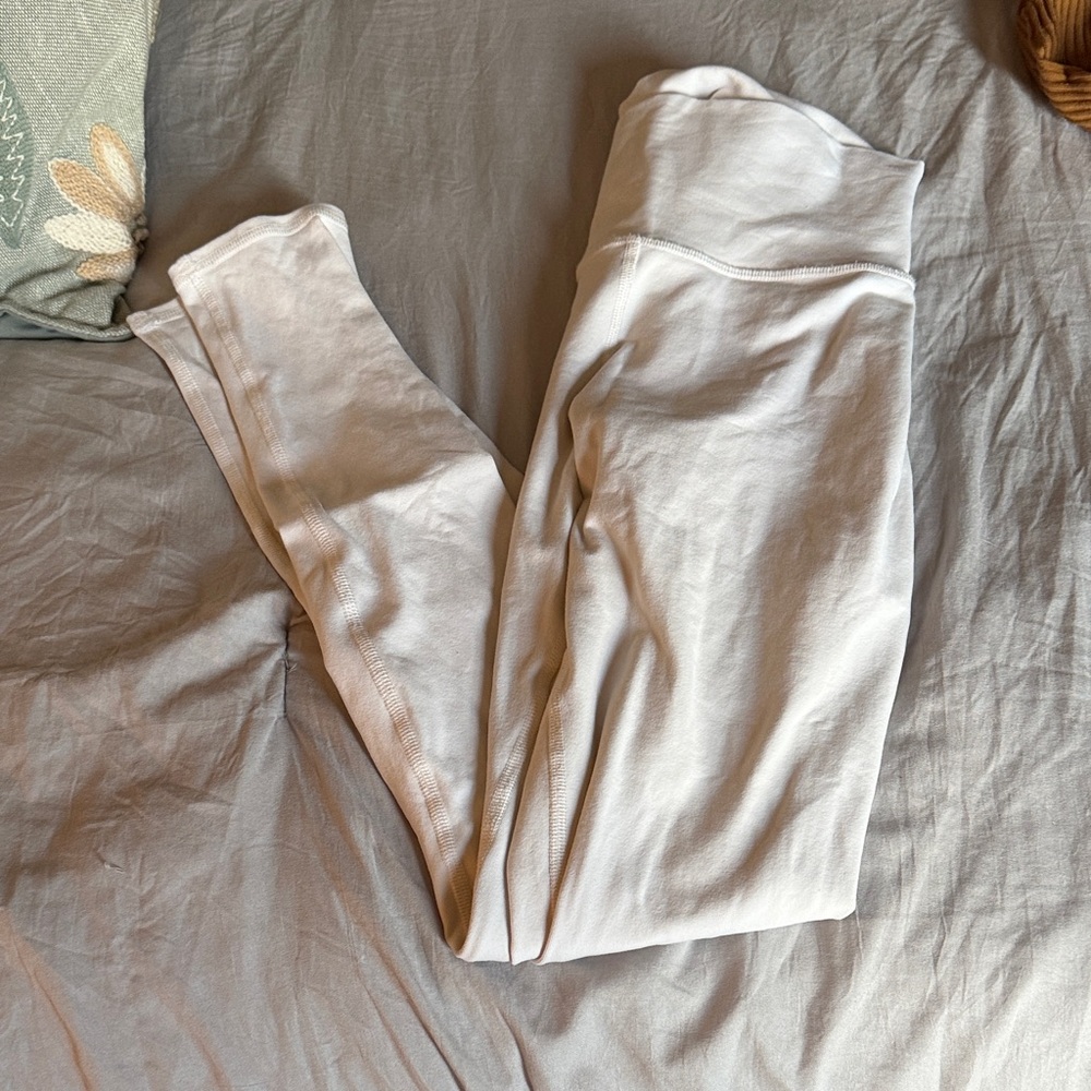 All White Cream High-Waist Leggings